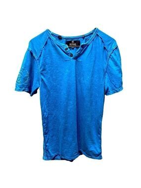 Buffalo Men's Small Turquoise Short Sleeve Top Back Logo